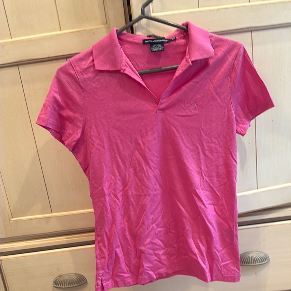 Ralph Lauren Golf Pink Fitted Polo Shirt Short Sleeve